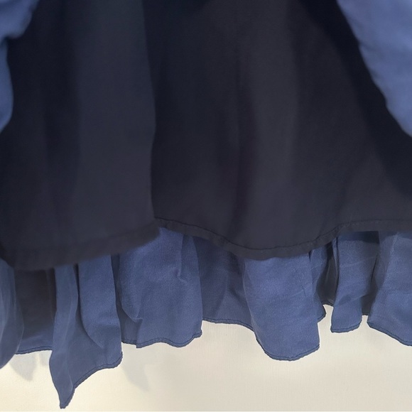 Sandro Blue Silk Tiered Dress 3 - Picture 4 of 6